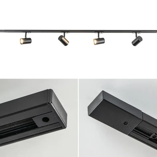 Rail Trackline set 1.5m zwart 4 spots>Straluma Discount