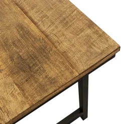 Rechthoekige eettafel oud teak hout met zwart metalen poot></noscript>Straluma Clearance