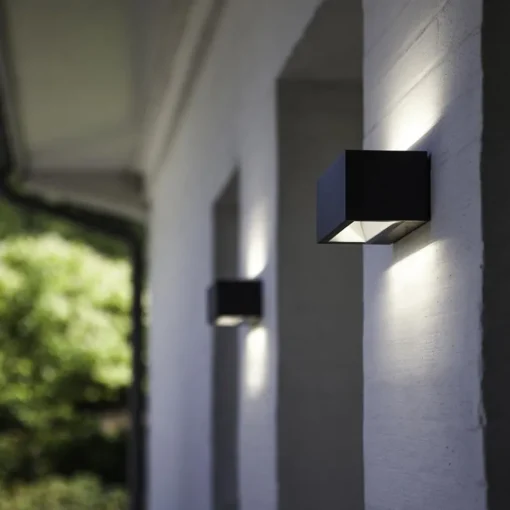 Rechthoekige LED buitenlamp up+down mat zwart>Straluma Clearance
