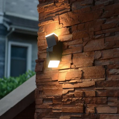 Rechthoekige LED buitenlamp verstelbaar zwart aluminium>Straluma Online