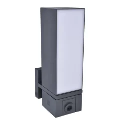 Rechthoekige LED buitenlamp met camera en bewegingssensor>Straluma