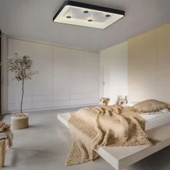 Rechthoekige LED plafondlamp zwart met kristaleffect><noscript><img width=