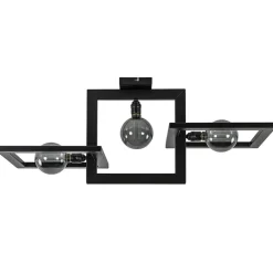 Rechthoekige plafondlamp triple square mat zwart>Straluma Sale