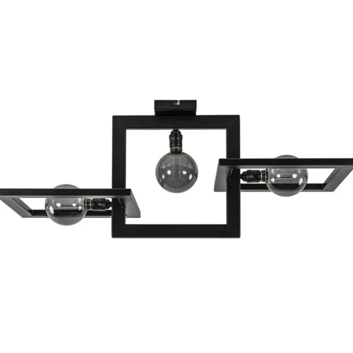 Rechthoekige plafondlamp triple square mat zwart>Straluma Sale