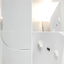 Rechthoekige wandlamp inclusief LED en USB></noscript>Straluma