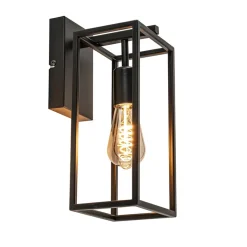 Rechthoekige wandlamp mat zwart frame>Straluma Hot