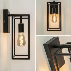 Rechthoekige wandlamp mat zwart frame></noscript>Straluma Hot