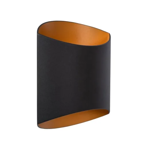 Rechthoekige wandlamp mat zwart met goud>Straluma Best
