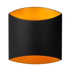 Rechthoekige wandlamp mat zwart met goud></noscript>Straluma Best