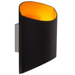 Rechthoekige wandlamp mat zwart met goud></noscript>Straluma Best