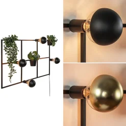 Rechthoekige wandlamp zwart frame met plantenpotten></noscript>Straluma Discount