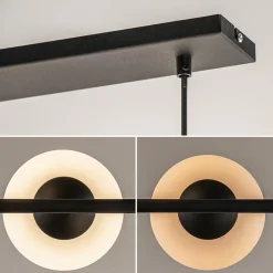 Retro eettafel hanglamp zwart met witte glazen bollen></noscript>Straluma Discount