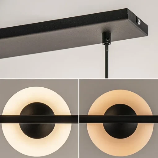 Retro eettafel hanglamp zwart met witte glazen bollen>Straluma Discount
