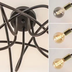 Retro plafondlamp zwart met gouden pendels></noscript>Straluma Hot