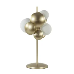 Retro tafellamp goud met wit glas>Straluma Discount