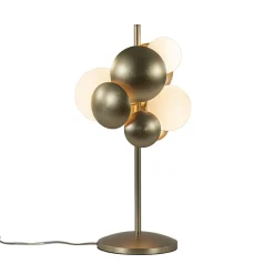 Retro tafellamp goud met wit glas>Straluma Discount