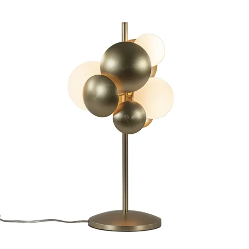 Retro tafellamp goud met wit glas>Straluma Discount