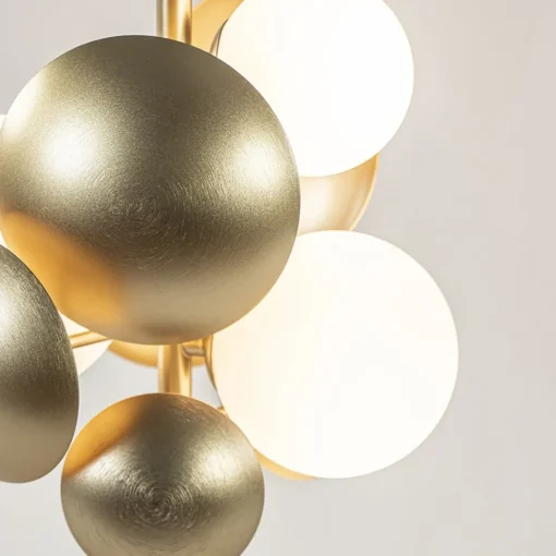 Retro tafellamp goud met wit glas>Straluma Discount