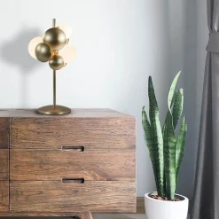 Retro tafellamp goud met wit glas></noscript>Straluma Discount
