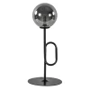 Retro tafellamp zwart met smoke/titanium glazen bol>Straluma Best