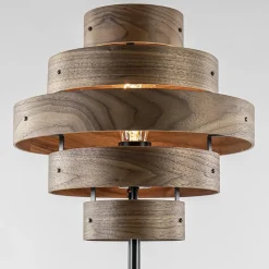 Retro vloerlamp zwart met walnoot houten kap></noscript>Straluma Clearance