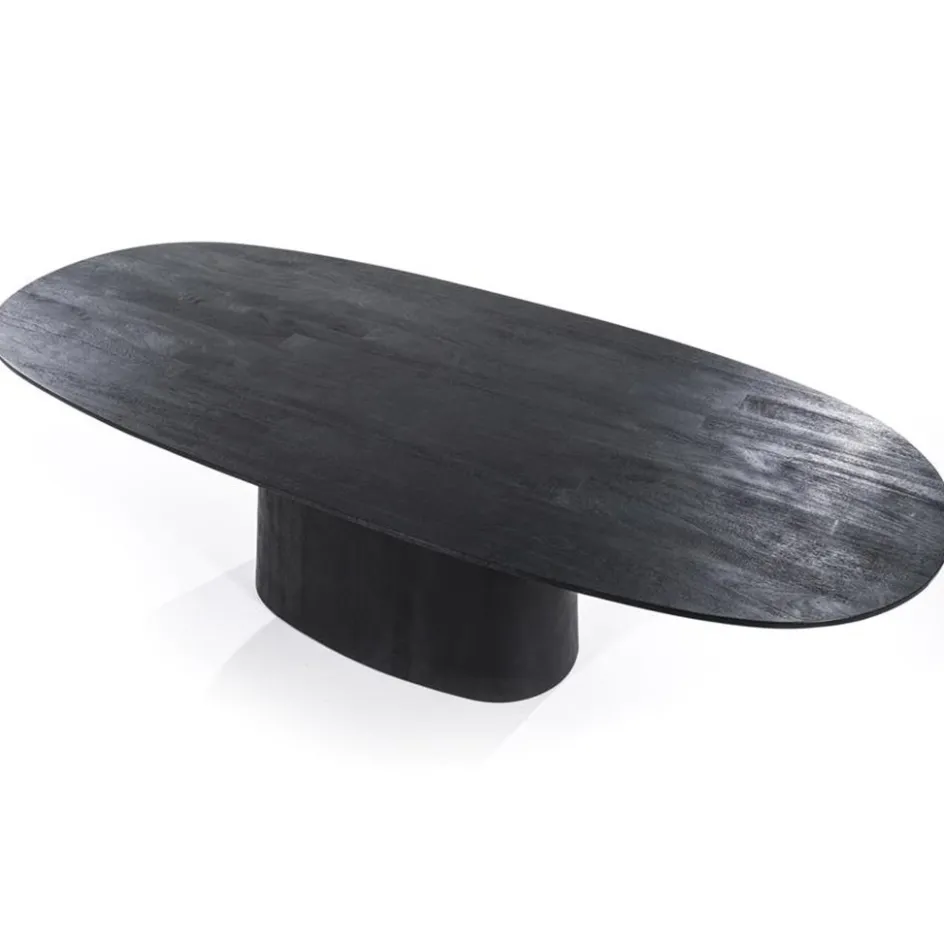 Robuuste mango houten eettafel Aron ovaal zwart>Straluma Sale
