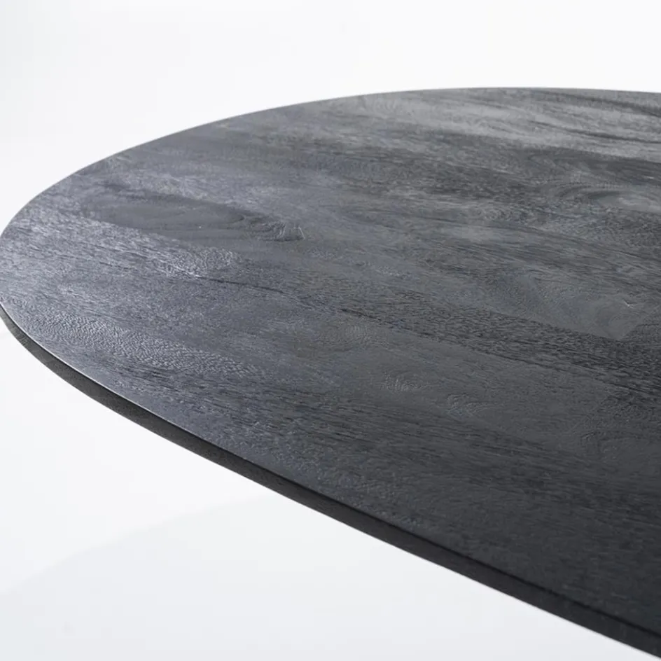 Robuuste mango houten eettafel Aron ovaal zwart>Straluma Sale