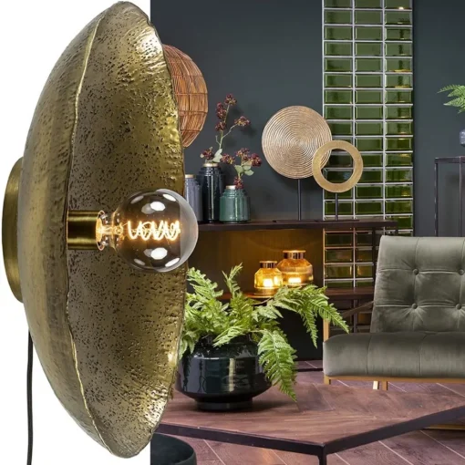 Robuuste wandlamp Neva rond 50 cm antiek brons>Straluma Discount