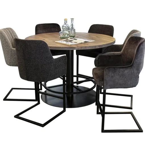 Ronde bartafel Woodstock grijs/zwart Ø130x92 cm>Straluma Hot