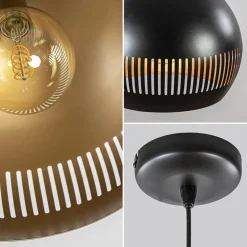 Ronde hanglamp koepel zwart/goud 40 cm></noscript>Straluma