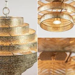 Ronde hanglamp metaal oud zilver 55 cm></noscript>Straluma Hot