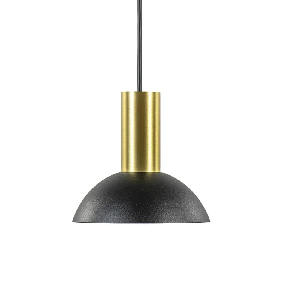 Ronde hanglamp zwart met brons klein>Straluma Online