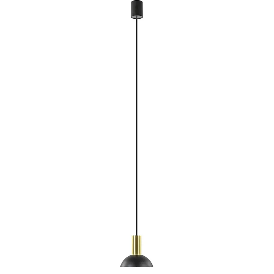 Ronde hanglamp zwart met brons klein>Straluma Online