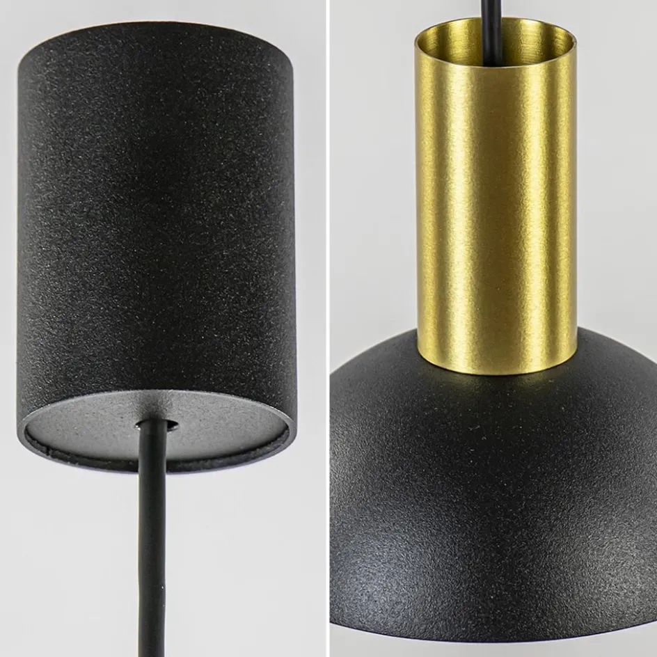 Ronde hanglamp zwart met brons klein>Straluma Online