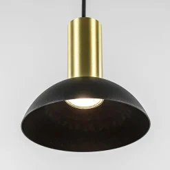 Ronde hanglamp zwart met brons klein><noscript><img width=