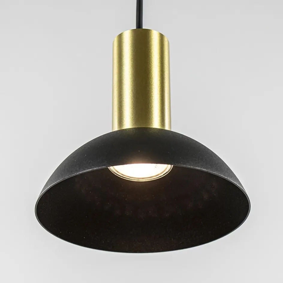 Ronde hanglamp zwart met brons klein>Straluma Online