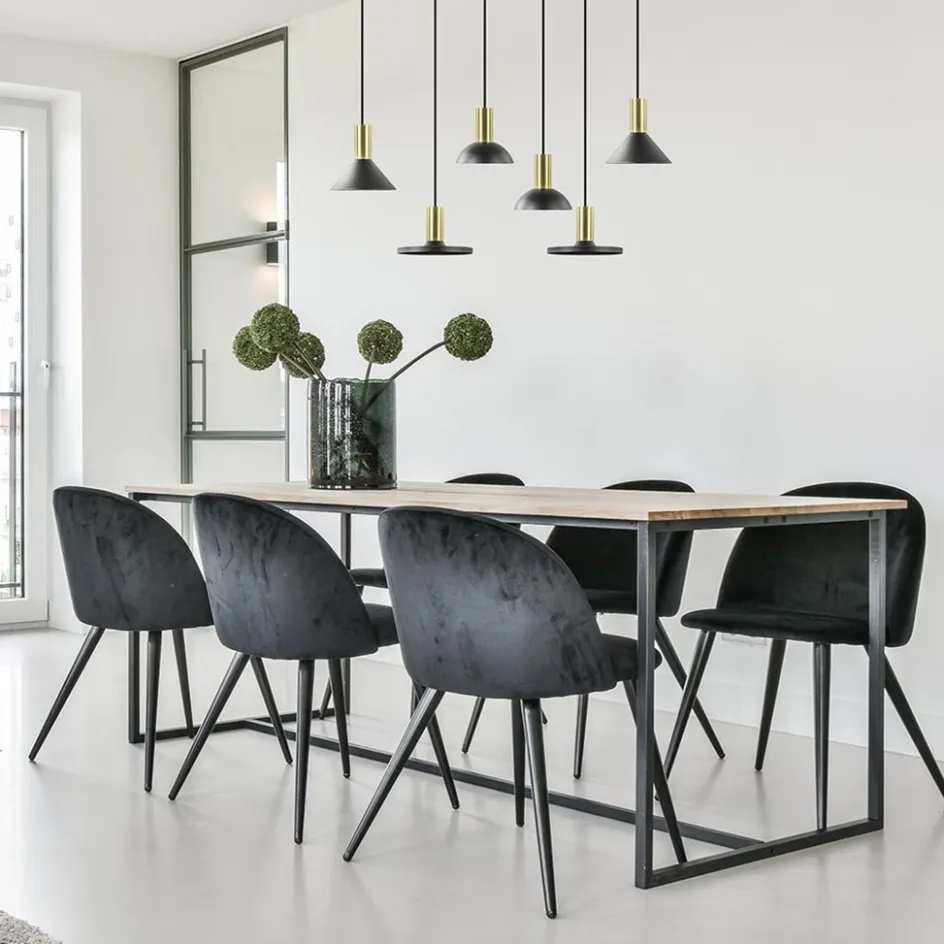 Ronde hanglamp zwart met brons klein>Straluma Online