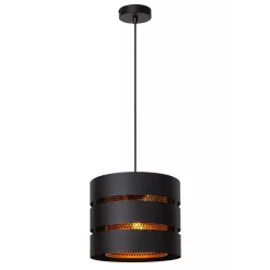 Ronde hanglamp zwart metaal met goud>Straluma Sale