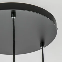Ronde hanglamp zwart/goud met amber glas></noscript>Straluma