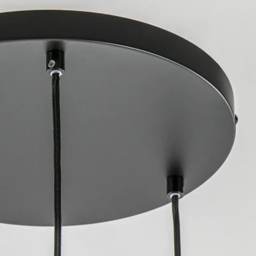 Ronde hanglamp zwart/goud met amber glas>Straluma