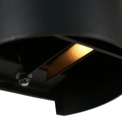 Ronde LED buitenlamp zwart inclusief lichtsensor><noscript><img width=