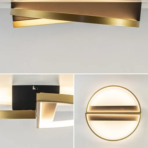 Ronde LED plafondlamp zwart goud>Straluma Online