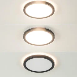 Ronde LED plafondlamp zwart met 3 licht opties IP44></noscript>Straluma Online