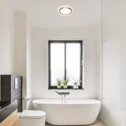Ronde LED plafondlamp zwart met 3 licht opties IP44></noscript>Straluma Online