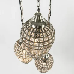 Ronde 3-lichts hanglamp Charlene nikkel/kristal></noscript>Straluma New
