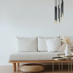 Ronde 8-lichts hanglamp cilinders zwart goud></noscript>Straluma Online