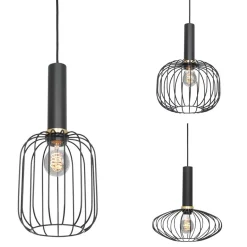 Ronde 3-lichts hanglamp met draadkappen divers></noscript>Straluma Discount