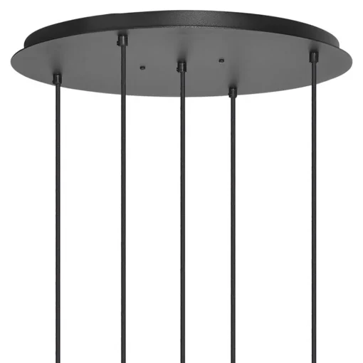 Ronde 5-lichts hanglamp zwart met nikkel>Straluma Clearance