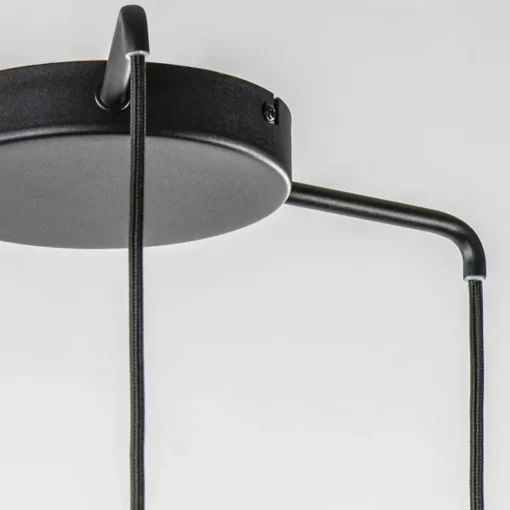 Ronde 3-lichts hanglamp zwart/marmer met smoke glas>Straluma Discount