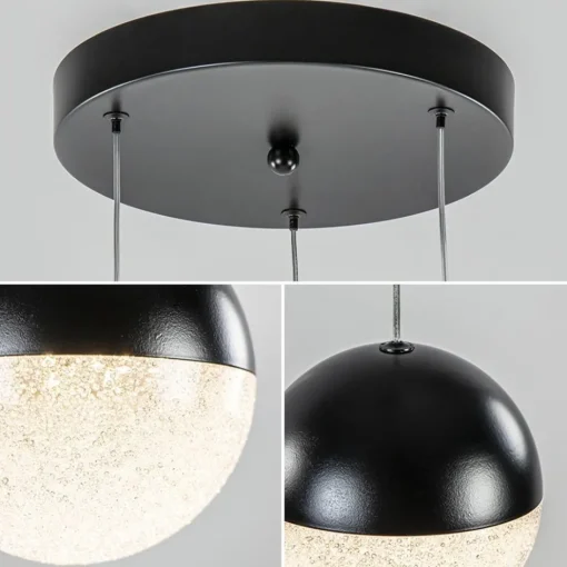 Ronde 3-Lichts LED hanglamp met zwarte bollen dimbaar>Straluma Clearance